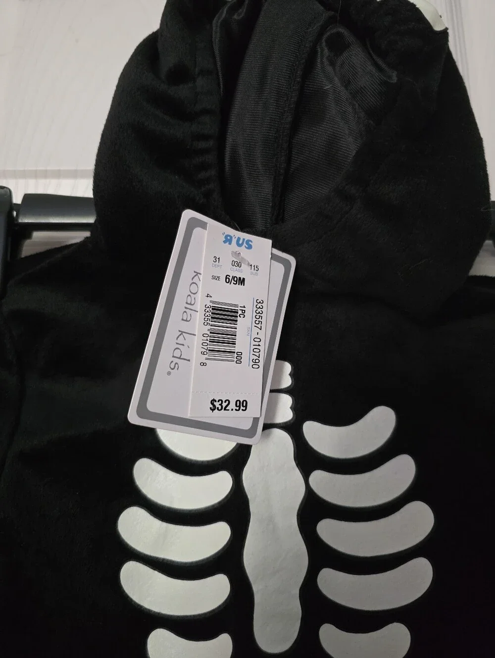 Skeleton Glow In The Dark Halloween Costume Size 6-9 Months New